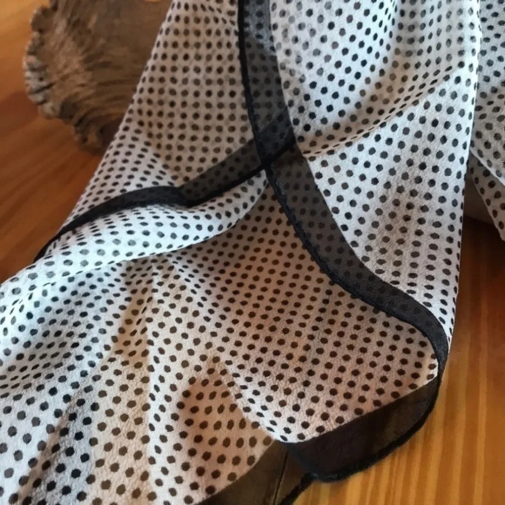 All Silk Purse Scarf Square black with Tiny Polkadots